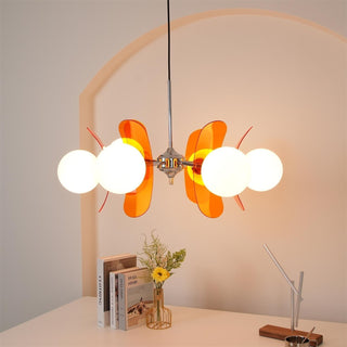 Prism Creativity Sputnik Orange Glass Acrylic Chandelier - Lamp Copper