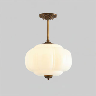 Eldio Green Glass Semi Flush Mount Light - Letslighting