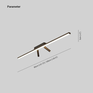 Aim Moderno LED Plafoniera Nero Lineare Semplice