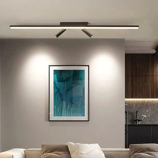 Aim Moderno LED Plafoniera Nero Lineare Semplice